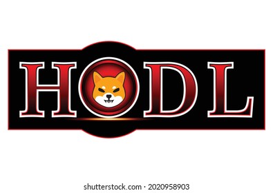 Shiba Inu (SHIB) coin crypto currency, shiba inu hodler label, for web, banner, poster, etc. vector eps 10