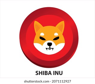 Shiba inu SHIB coin crypto currency symbol vector.