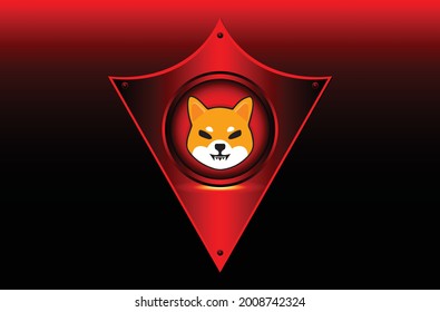 Shiba Inu (SHIB) Crypto Coin With Shield Background. Vector Eps10