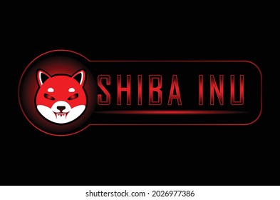 Shiba Inu (SHIB) crypto currency label isolated on black background. vector eps 10