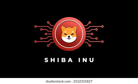 Shiba Inu (SHIB) Kryptowährung Logo, Vektorgrafik für Hintergrund oder Banner.