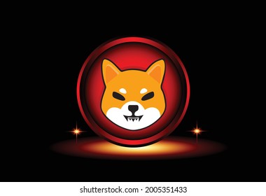 Shiba inu (SHIB), doge coins crypto currency with dark background. vector eps10