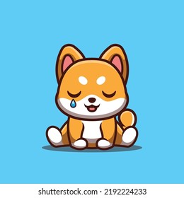 Shiba Inu Sitting Sad Cute Creative Stock Vector (Royalty Free ...