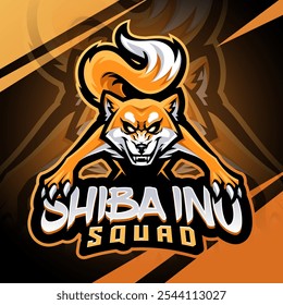 Logotipo de la mascota del esport del escuadrón de Shiba Inu