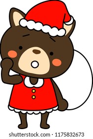 Shiba Inu's Santa Claus emotional expression