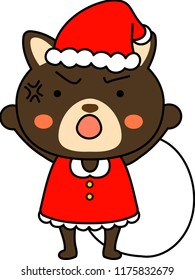 Shiba Inu's Santa Claus emotional expression