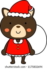 Shiba Inu's Santa Claus emotional expression