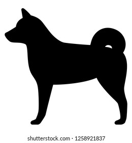 Shiba Inu's whole body silhouette icon