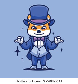 Shiba Magician Cartoon Illustration Design