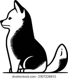 Shiba | Minimalist and Simple Silhouette - Vector illustration