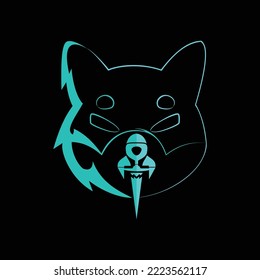 shiba rocket creative crypto logo