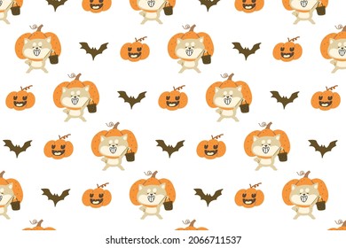 vectores de patrón ininterrumpido Halloween espeluznante repetición papel de pared bufanda aislado fondo de azulejos diablo ilustración de dibujos animados del mal doodle envoltura de regalo calabaza de diseño de papel