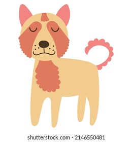 Shibainu Dog Breed on isolated background. Vector illustration.