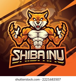 Shibainu fighter esport mascot logo design