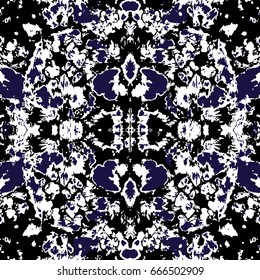 Shibori background. Indigo seamless pattern in vector.