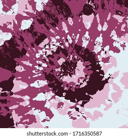 Shibori Circle Vector. Hypnotic Spiral. Pink Ink Wallpaper. Psychedelic Tie Dye Background. Wine Red Illustration. Watercolor Brush Design. Rose Bohemian Flower. Rose Quartz Urban Print.