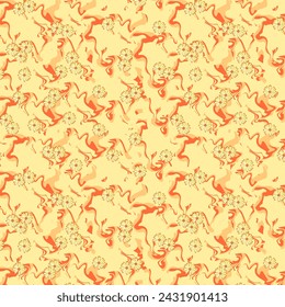 Shibori with flowers seamless vector pattern