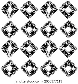 Shibori - a manual resist dyeing technique from Japan. Seamless repeatable white and black vector pattern.
