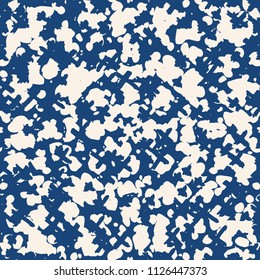 Shibori pattern. Indigo tie dye seamless texture. Monochrome vector design print. Trendy graphic repeating print. Diamond background. Stylish abstract linear ornament