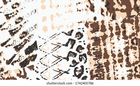 Vector de impresión Shibori. Textura indonesia. Peach Modern Background. Hippie Tribal Textile. Ornamento de la alfombra de Bogo. Batik Brush. Patrón de tinte de tinta índigo. El color del agua es orgánico. Impresión étnica bohemia.