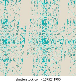 Shibori Seamless Pattern. Tie Dye Abstract Texture. Batik Tie Dye Border. Stencil Japan Background. Watercolor Shoji Design. Kimono Tile.  Organic Minimal Grid. Teal and Beige