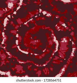 Vector Espiral Shibori. Swirl Hipnótico. Ilustración de tinta malva. Pintura Bohemiana de tinte. Ornamento del ballet Slipper. Camisa de pincel acuarela. Círculo psicodélico rosado. Impresión urbana de rosas inglesas.