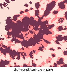 Shibori Spiral Vector. Psychedelic Twist. Coral Ink Ornament. Hypnotic Dip Dyed Wallpaper. Pink Textile. Watercolor Brush Design. Dark Red Bohemian Circle. Rose Quartz Artistic Effect.