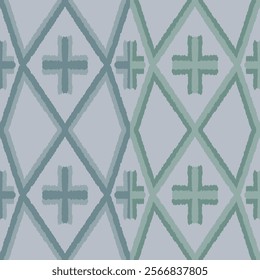Shibori style ikat culture abstract artwork seamless geometric pattern printed background fabric wallpaper hand drawn line

