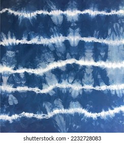 Shibori Technik in Tinten und digitalisiert. Ideal für Modestoffe, Wickelpapier oder Tapete in indigener Farbe.