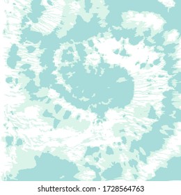 Shibori Twist Vector. Bohemian Circle. Pastel Background. Hypnotic Tie Dye Wallpaper. Blue Ink Illustration. Watercolor Brush Print. Psychedelic Flower. Pale Blue Modern Fabric.