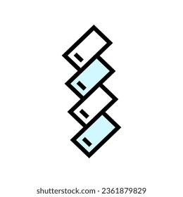 shide paper streamers shintoism color icon vector. shide paper streamers shintoism sign. isolated symbol illustration