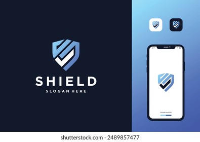 shied check logo mark premium vector