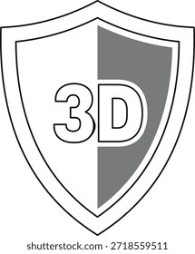 Shield with 3d emblem vector art
