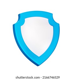 Shield 3d icon. Metallic means of protection. Isolated object on a transparent background