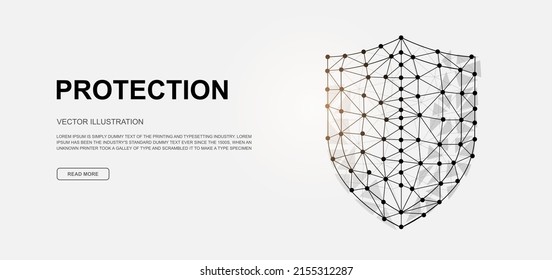 Escuche el símbolo 3d de polos bajos para la plantilla de la página de aterrizaje. Ilustración de diseño del Antivirus. Ilustración de ciberseguridad poligonal para el diseño de la página de inicio.