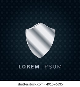 Shield 3D silver/platinum metallic chromium precious Icon / Logo Design