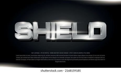 Shield 3d style editable text effect