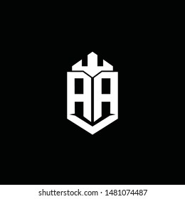 Shield Aa Initial Logo Monogram Designs Stock Vector (Royalty Free ...