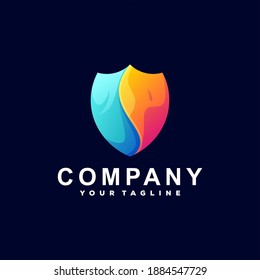 shield abstract gradient logo design
