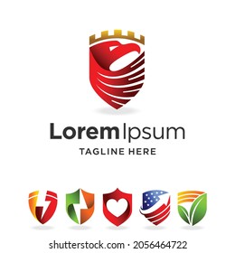 shield abstract logo, with multiple concept