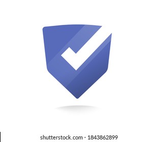 Shield abstract logotype icon vector, security protection defence approved idea symbol design with check mark, secure justice creative logo concept, guardian defender brand modern trendy sign