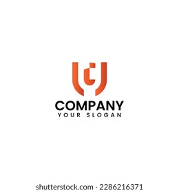 shield abstract monogram logo design 