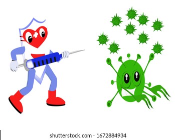 shield against corona virus, corona covid-19 virus vector illustration. cure corona virus. inject a virus