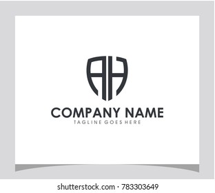 Shield AH initial icon letter logo vector eps 10