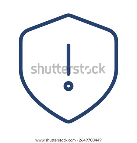 Shield alert icon flat illustration outline logo