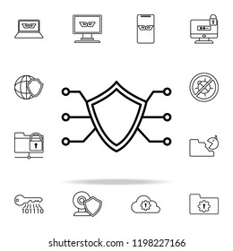 shield all system icon. Virus antivirus icons universal set for web and mobile
