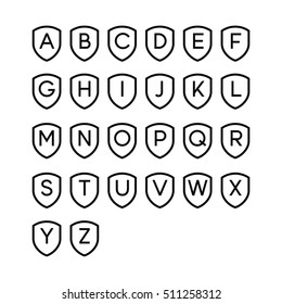 Shield alphabet vector