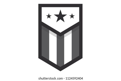Shield with American Flag Badge, Independence Day Concept, Flat designed Vector Illustration,