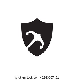 shield with anchor logo icon.