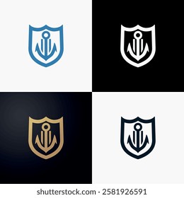 Shield and Anchor Logo Vector Design – Various Styles